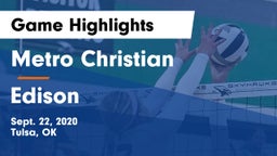 Metro Christian  vs Edison  Game Highlights - Sept. 22, 2020