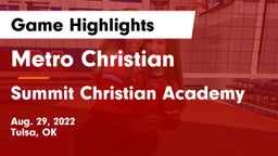 Metro Christian  vs Summit Christian Academy  Game Highlights - Aug. 29, 2022