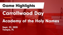 Carrollwood Day  vs Academy of the Holy Names Game Highlights - Sept. 22, 2020