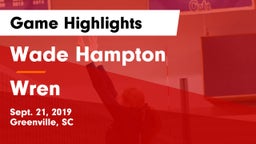 Wade Hampton  vs Wren  Game Highlights - Sept. 21, 2019