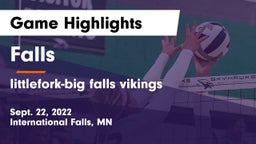 Falls  vs littlefork-big falls vikings Game Highlights - Sept. 22, 2022