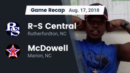 Recap: R-S Central  vs. McDowell   2018