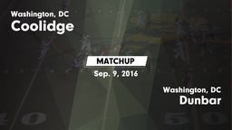 Matchup: Coolidge vs. Dunbar  2016