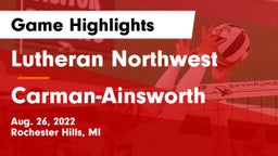 Lutheran Northwest  vs  Carman-Ainsworth   Game Highlights - Aug. 26, 2022