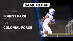 Recap: Forest Park  vs. Colonial Forge  2016