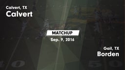 Matchup: Calvert vs. Borden  2016