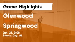 Glenwood  vs Springwood Game Highlights - Jan. 21, 2020