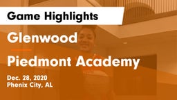 Glenwood  vs Piedmont Academy  Game Highlights - Dec. 28, 2020
