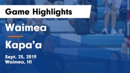 Waimea  vs Kapa'a  Game Highlights - Sept. 25, 2019