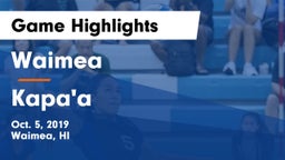 Waimea  vs Kapa'a  Game Highlights - Oct. 5, 2019