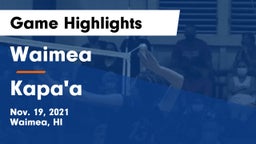 Waimea  vs Kapa'a  Game Highlights - Nov. 19, 2021