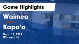 Waimea  vs Kapa'a  Game Highlights - Sept. 13, 2022