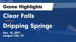 Clear Falls  vs Dripping Springs Game Highlights - Dec. 10, 2021