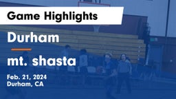 Durham  vs mt. shasta Game Highlights - Feb. 21, 2024