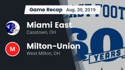 Recap: Miami East  vs. Milton-Union  2019