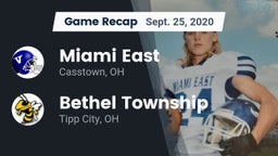 Recap: Miami East  vs. Bethel Township  2020