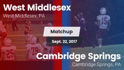 Matchup: West Middlesex vs. Cambridge Springs  2017