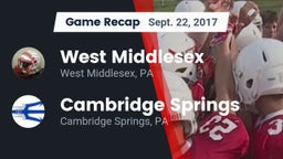 Recap: West Middlesex   vs. Cambridge Springs  2017