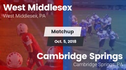 Matchup: West Middlesex vs. Cambridge Springs  2018