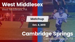 Matchup: West Middlesex vs. Cambridge Springs  2019