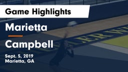 Marietta  vs Campbell  Game Highlights - Sept. 5, 2019