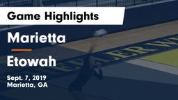 Marietta  vs Etowah Game Highlights - Sept. 7, 2019