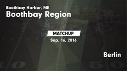 Matchup: Boothbay vs. Berlin 2016