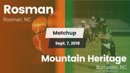 Matchup: Rosman vs. Mountain Heritage  2018