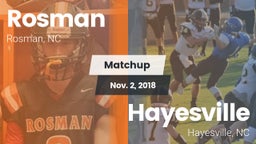 Matchup: Rosman vs. Hayesville 2018