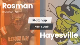 Matchup: Rosman vs. Hayesville 2019