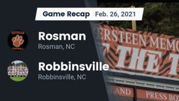 Recap: Rosman  vs. Robbinsville  2021