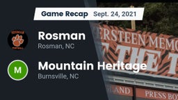 Recap: Rosman  vs. Mountain Heritage  2021