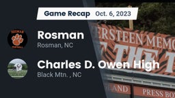 Recap: Rosman  vs. Charles D. Owen High 2023