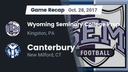 Recap: Wyoming Seminary College Prep  vs. Canterbury  2017
