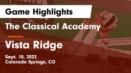 The Classical Academy  vs Vista Ridge  Game Highlights - Sept. 10, 2022