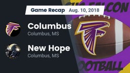 Recap: Columbus  vs. New Hope  2018