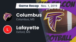 Recap: Columbus  vs. Lafayette  2019