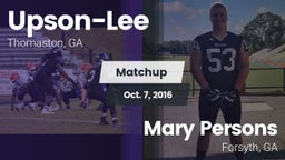 Matchup: Upson-Lee vs. Mary Persons  2016