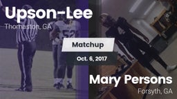 Matchup: Upson-Lee vs. Mary Persons  2017