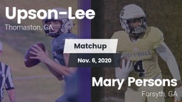 Matchup: Upson-Lee vs. Mary Persons  2020