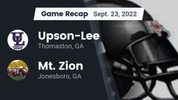 Recap: Upson-Lee  vs. Mt. Zion  2022