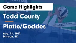 Todd County  vs Platte/Geddes  Game Highlights - Aug. 29, 2023