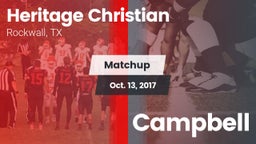 Matchup: Heritage Christian vs. Campbell  2017