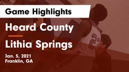 Heard County  vs Lithia Springs  Game Highlights - Jan. 5, 2021