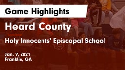 Heard County  vs Holy Innocents' Episcopal School Game Highlights - Jan. 9, 2021