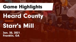 Heard County  vs Starr's Mill  Game Highlights - Jan. 30, 2021