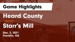 Heard County  vs Starr's Mill  Game Highlights - Dec. 3, 2021