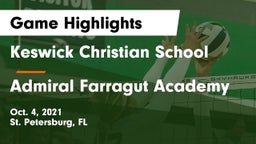 Keswick Christian School vs Admiral Farragut Academy Game Highlights - Oct. 4, 2021
