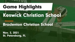 Keswick Christian School vs Bradenton Christian School Game Highlights - Nov. 2, 2021