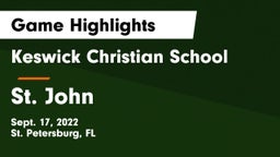 Keswick Christian School vs St. John Game Highlights - Sept. 17, 2022